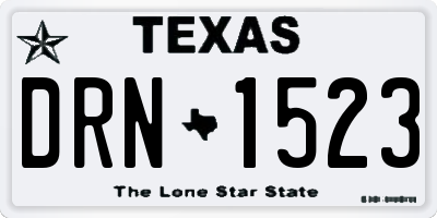 TX license plate DRN1523