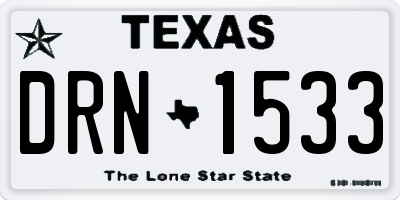 TX license plate DRN1533