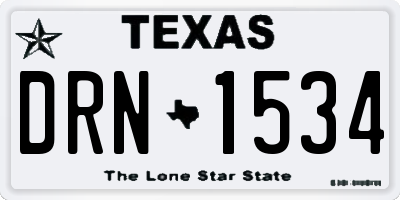 TX license plate DRN1534