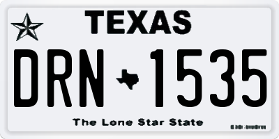 TX license plate DRN1535