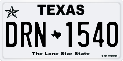 TX license plate DRN1540