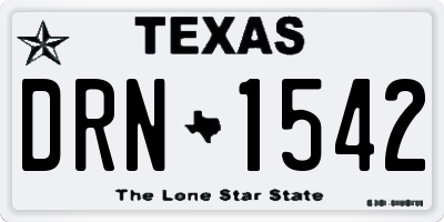 TX license plate DRN1542