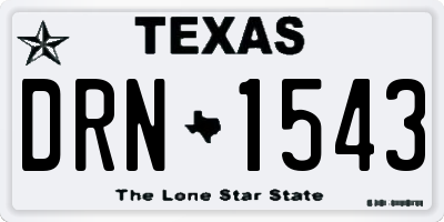 TX license plate DRN1543