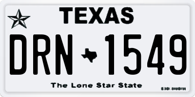 TX license plate DRN1549