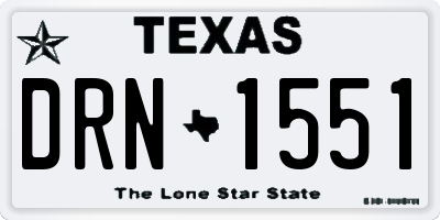 TX license plate DRN1551