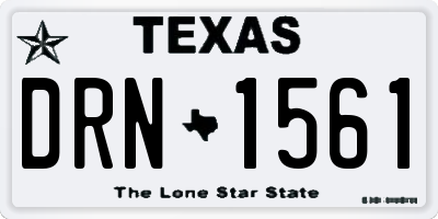 TX license plate DRN1561