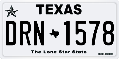 TX license plate DRN1578