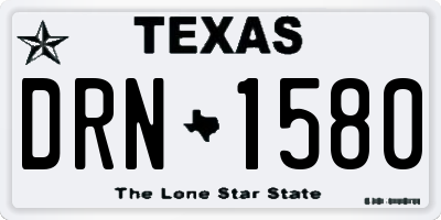 TX license plate DRN1580