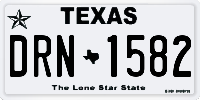 TX license plate DRN1582
