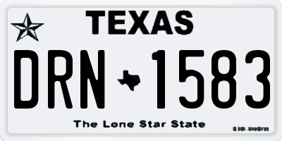 TX license plate DRN1583