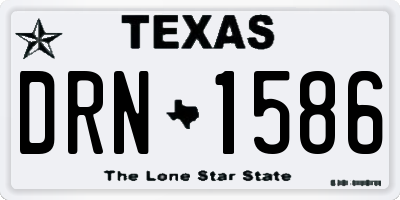 TX license plate DRN1586