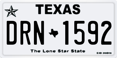 TX license plate DRN1592