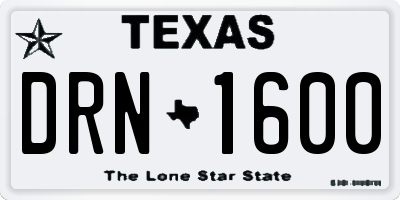 TX license plate DRN1600