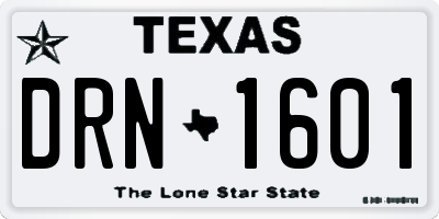 TX license plate DRN1601