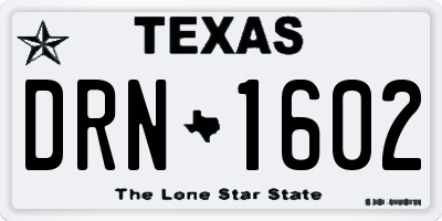 TX license plate DRN1602