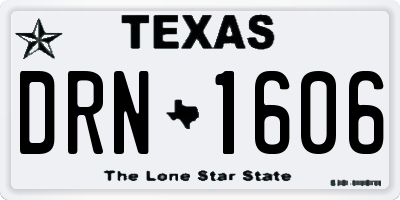 TX license plate DRN1606