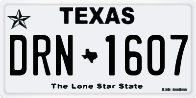 TX license plate DRN1607