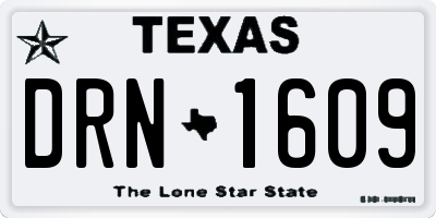 TX license plate DRN1609