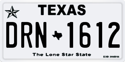 TX license plate DRN1612