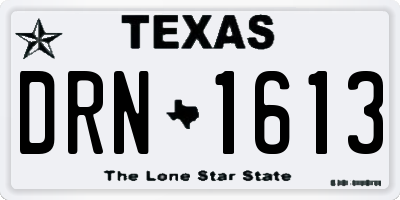 TX license plate DRN1613