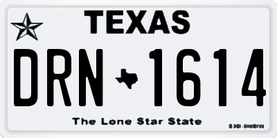 TX license plate DRN1614