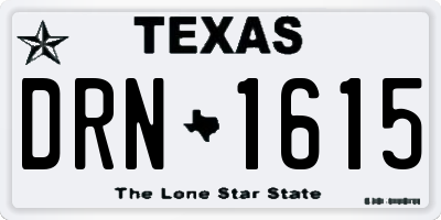 TX license plate DRN1615