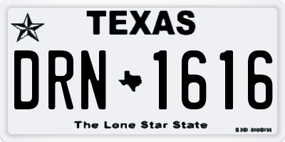 TX license plate DRN1616