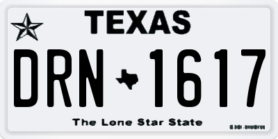 TX license plate DRN1617