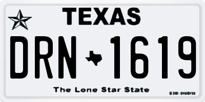 TX license plate DRN1619