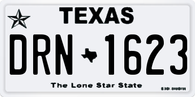 TX license plate DRN1623
