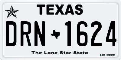 TX license plate DRN1624