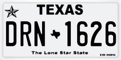 TX license plate DRN1626