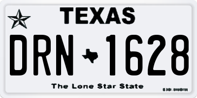 TX license plate DRN1628