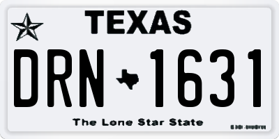 TX license plate DRN1631
