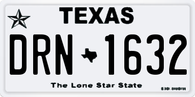 TX license plate DRN1632