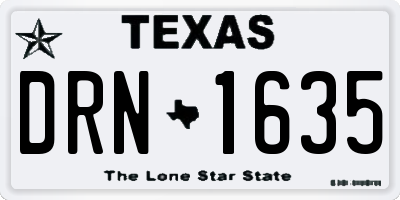 TX license plate DRN1635