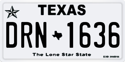 TX license plate DRN1636