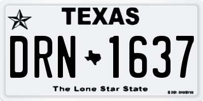 TX license plate DRN1637
