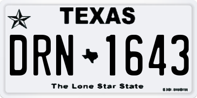 TX license plate DRN1643
