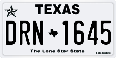 TX license plate DRN1645