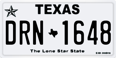 TX license plate DRN1648