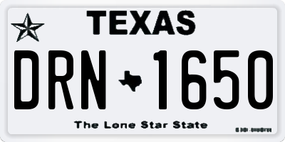 TX license plate DRN1650