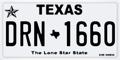 TX license plate DRN1660