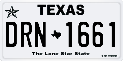 TX license plate DRN1661