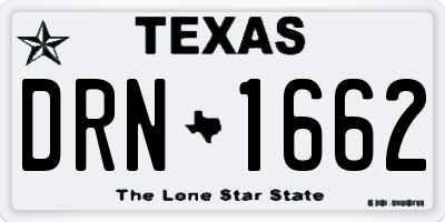 TX license plate DRN1662