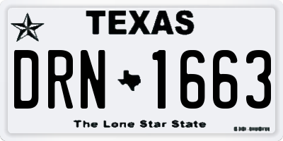 TX license plate DRN1663
