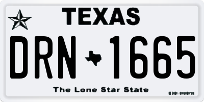 TX license plate DRN1665