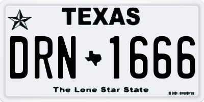 TX license plate DRN1666