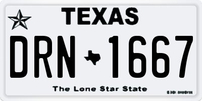 TX license plate DRN1667