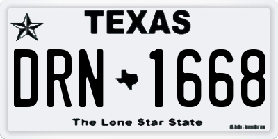 TX license plate DRN1668